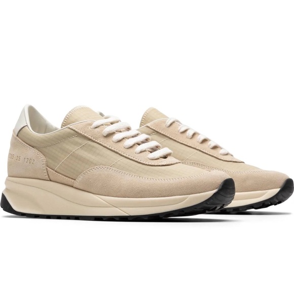 Woman by Common Projects Track 80 Sneaker in Tan Suede/Ripstop sz 38 New in Box - Picture 2 of 9